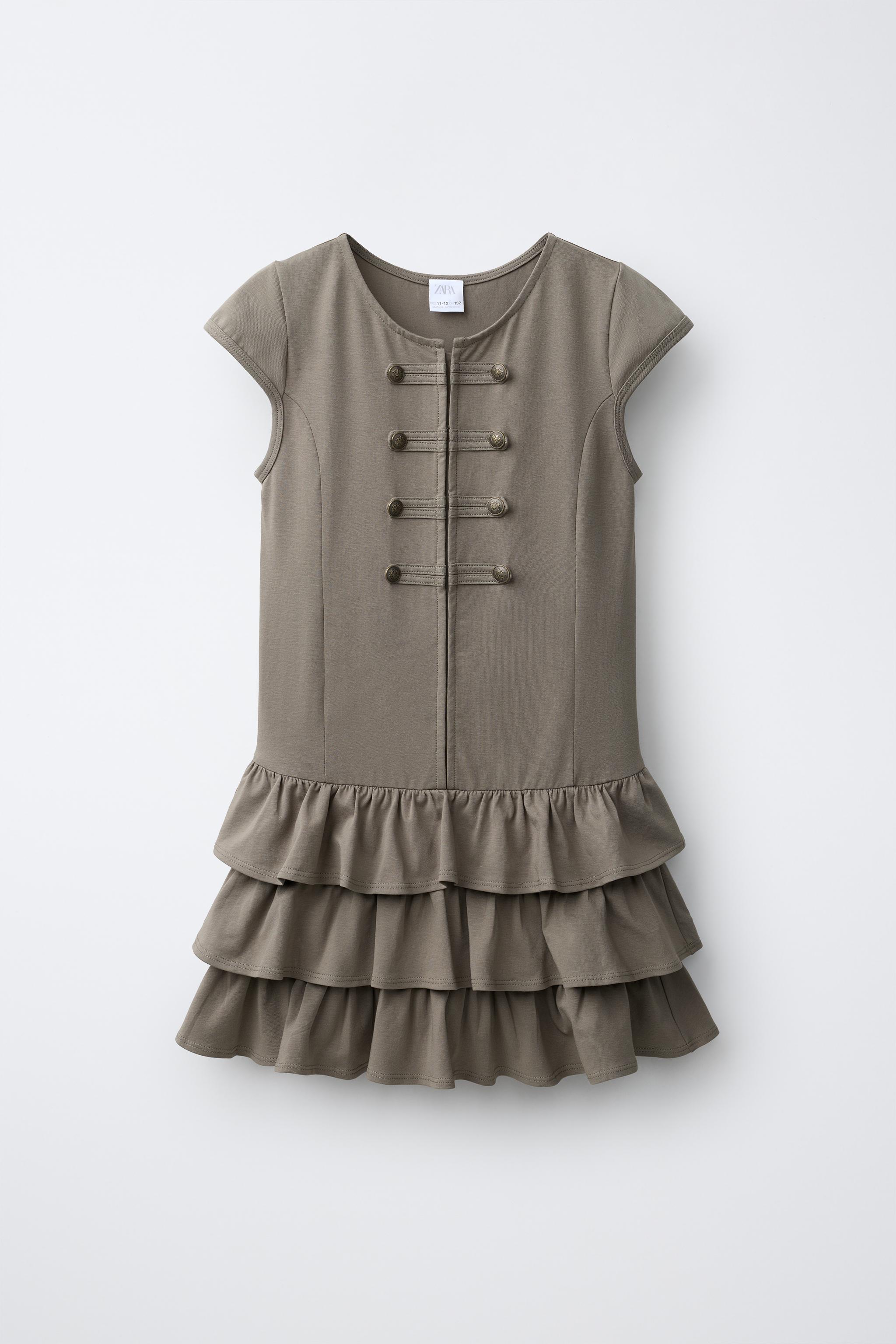 RUFFLED FROG FASTENING DRESS